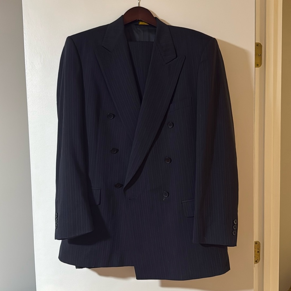 Men’s wool charcoal pinstripe suit